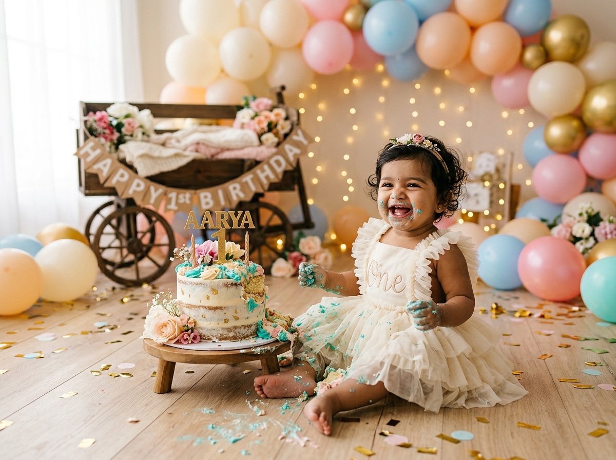 1st Birthday Cake Smash & Bubble Splash Extravaganza